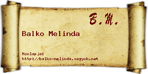 Balko Melinda névjegykártya